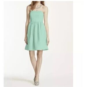David's Bridal Strapless Mint Dress Sz.4